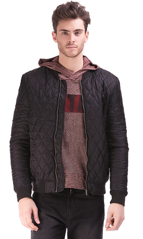 waterproof quilted jacket-zipper closure